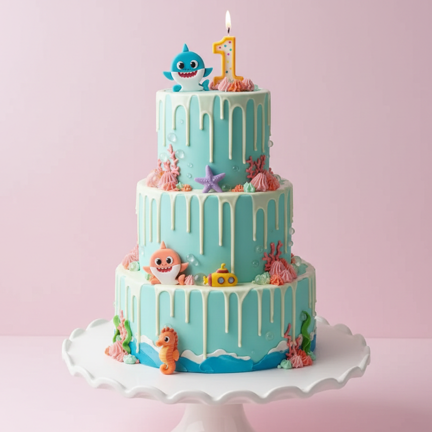 Baby Shark Ocean Bubbles Cake