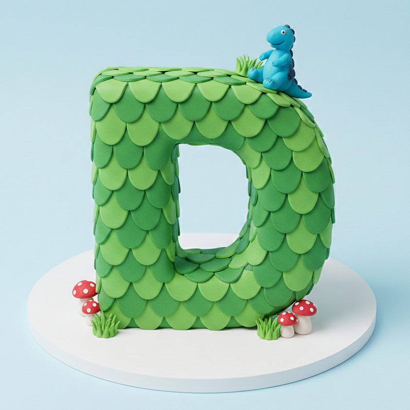 Letter D Dino Cake