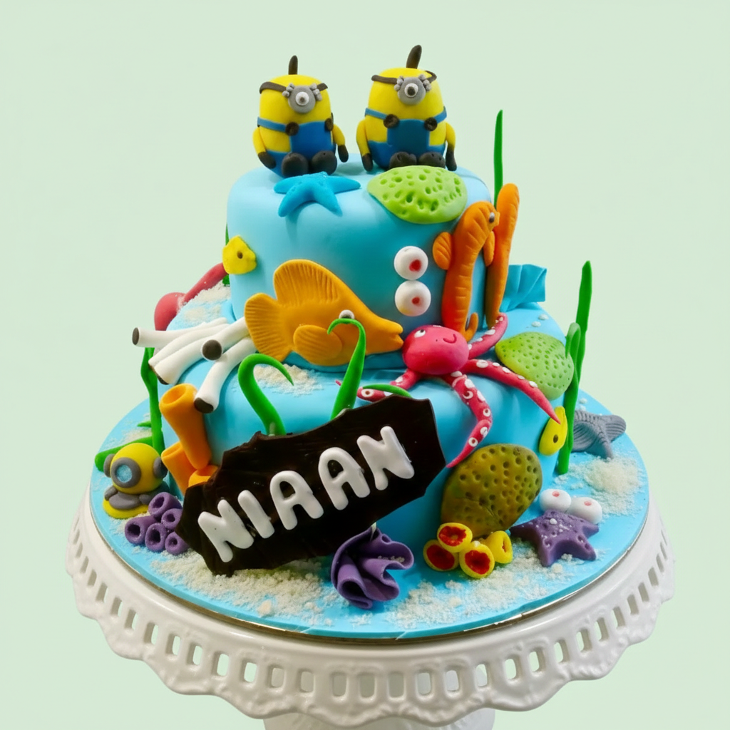 Minion Jungle Fun Birthday Cake