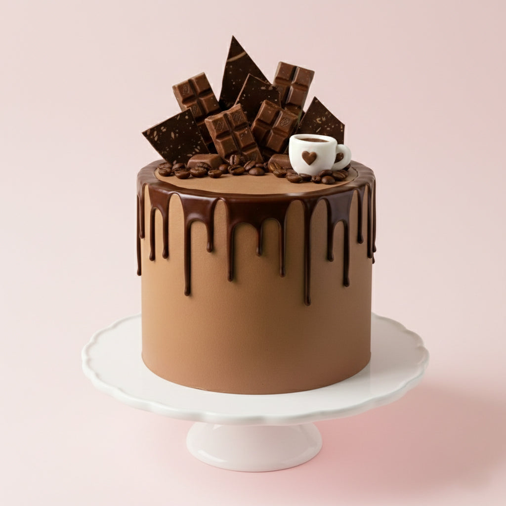 Chocolate Coffee Fusion Drip Cake
