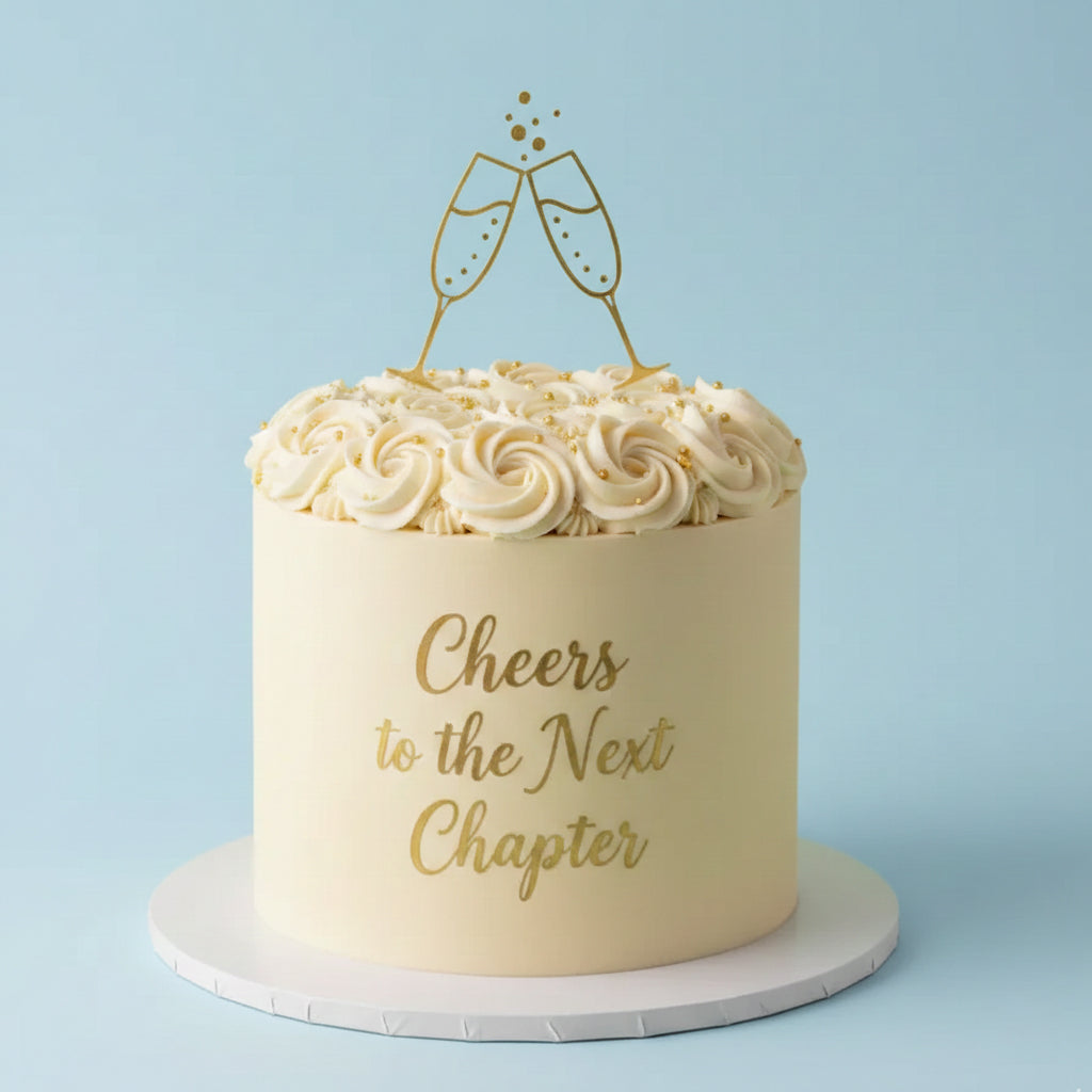 Cheers to the Next Chapter Cake