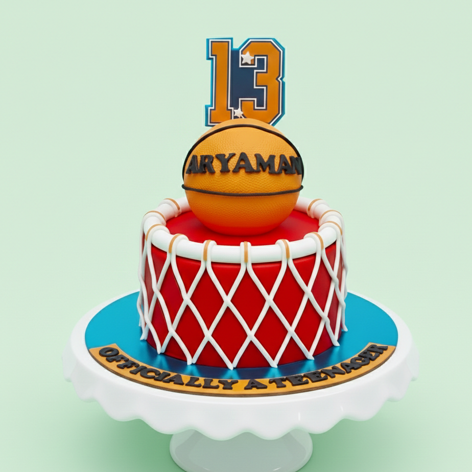 Basketball Net Theme Cake