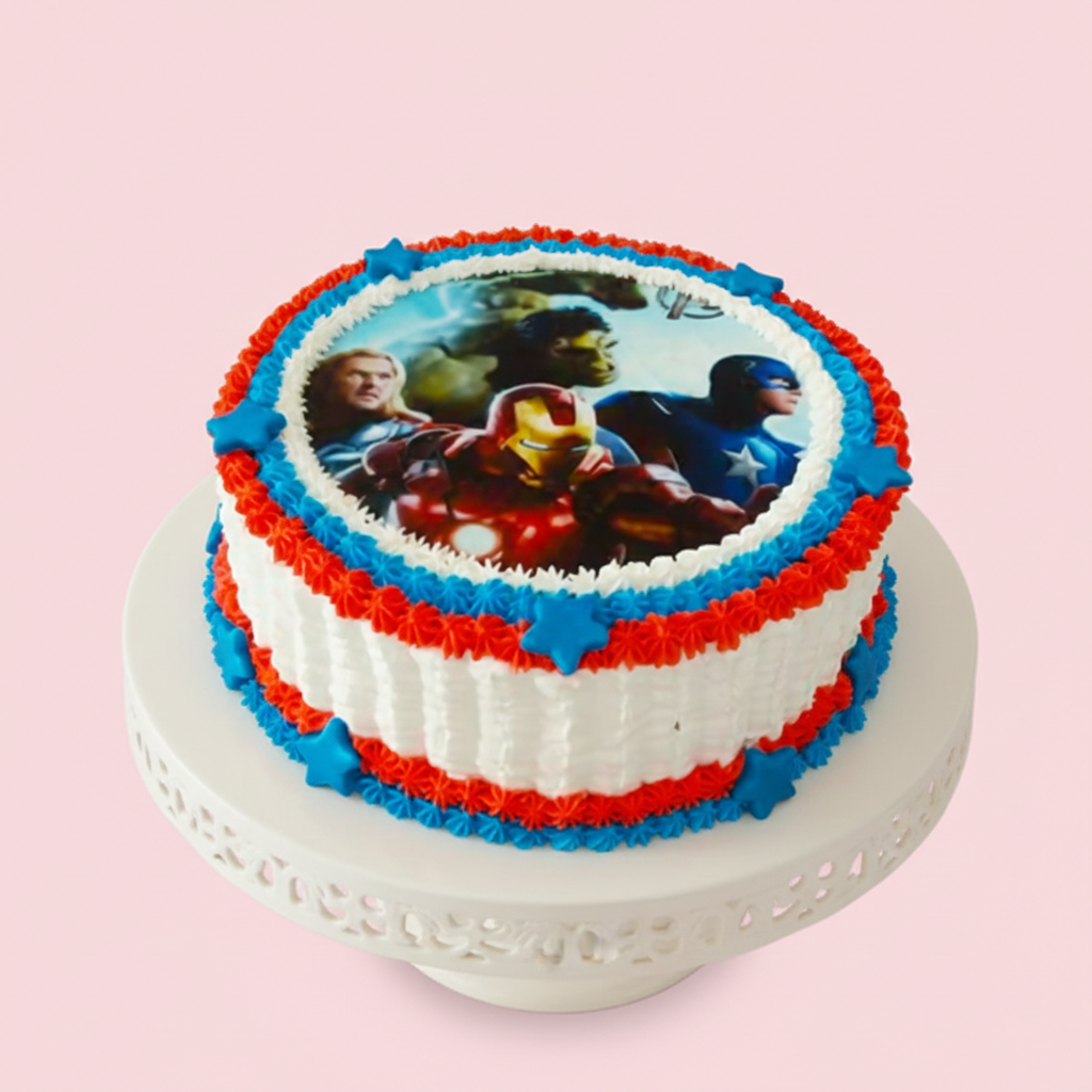 Bold Color Avengers Cake