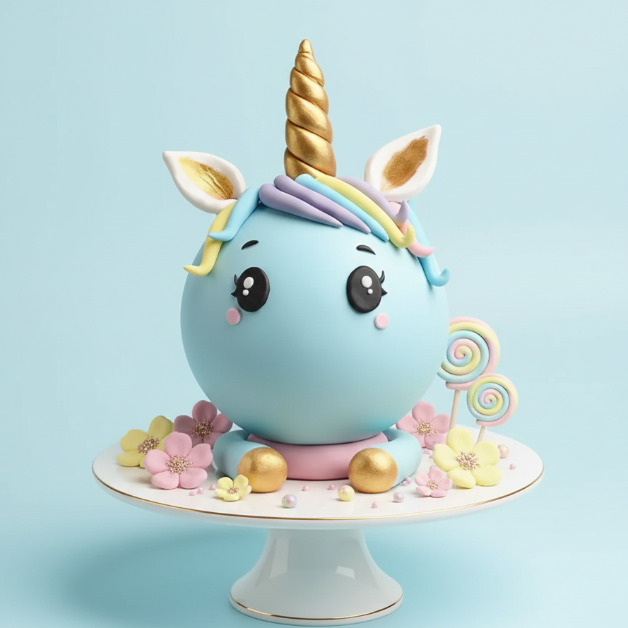 Baby Unicorn Face Cake