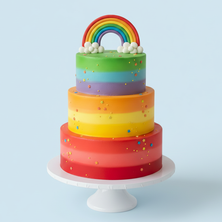 Colorful Rainbow Cake