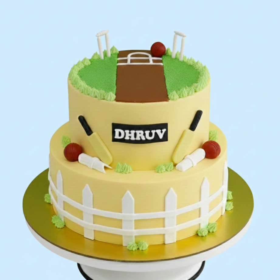 Cricket Equipment Theme Cake