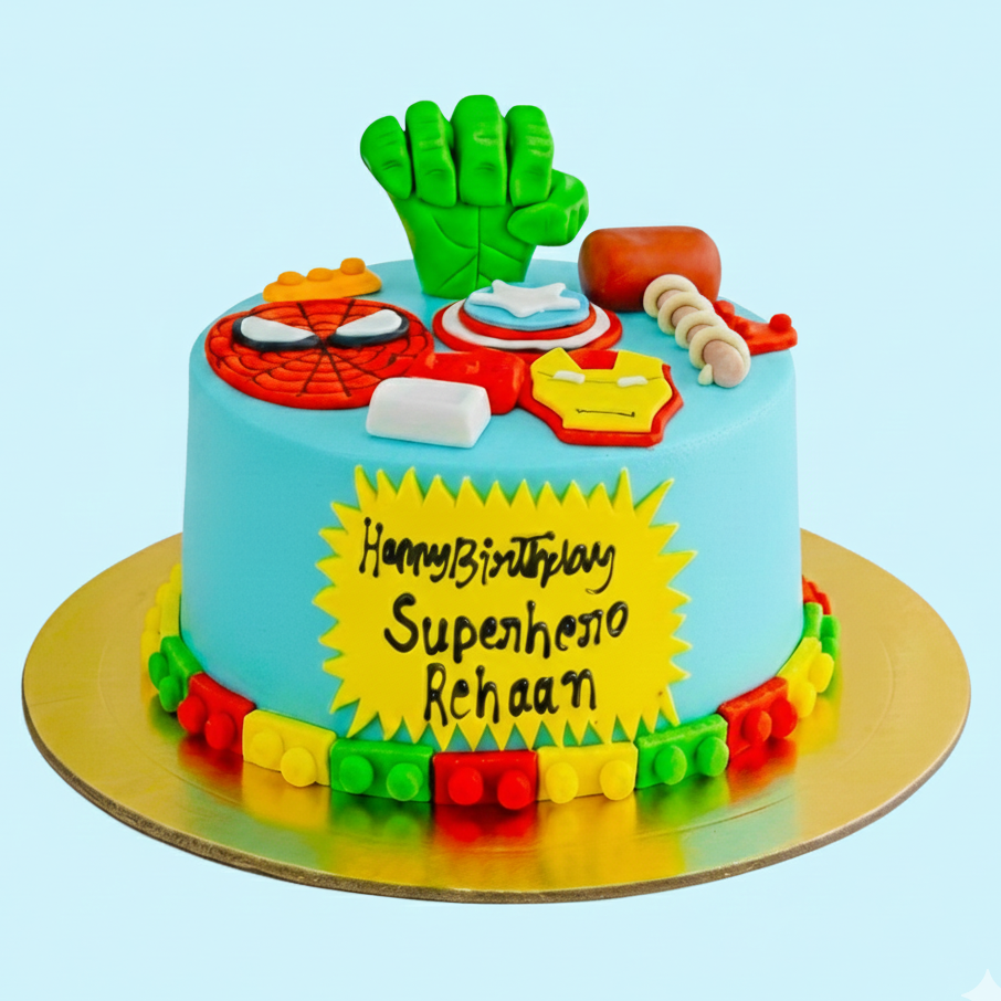 Superhero Squad Cake