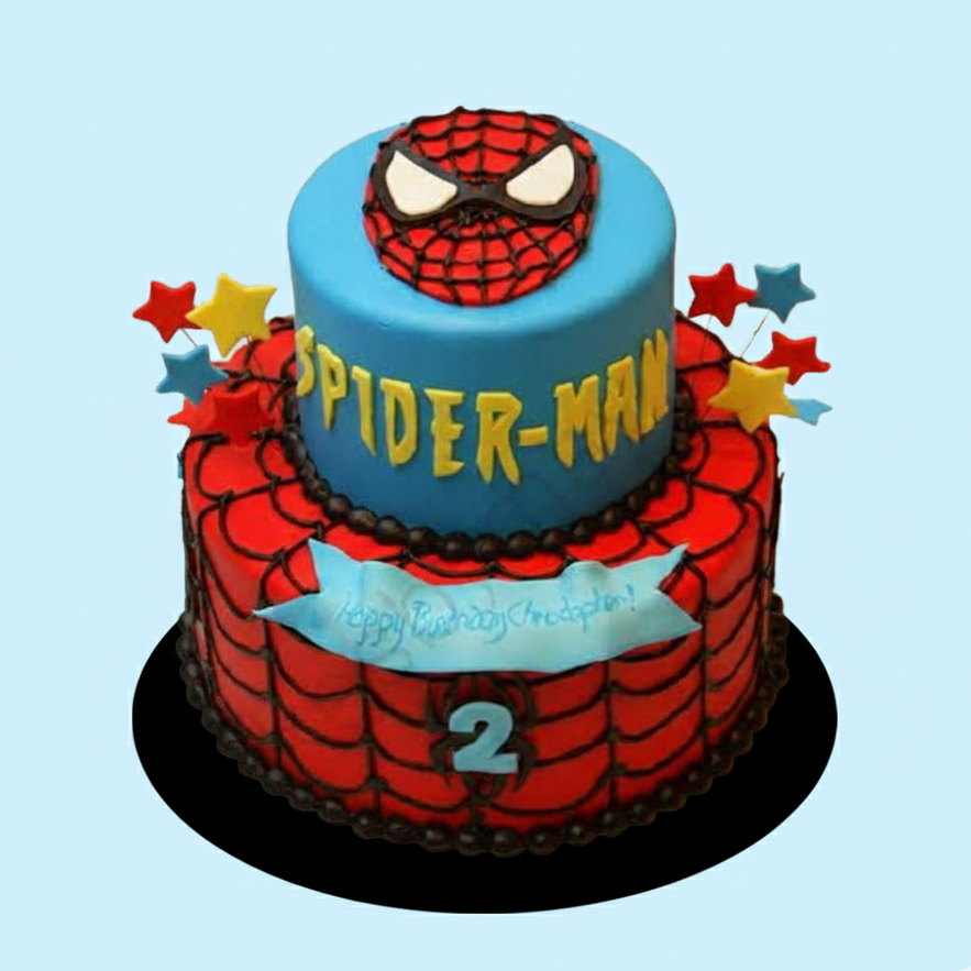 Spider Men Theme Cake