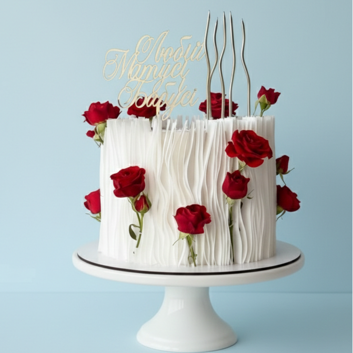 Modern Floral Romance Cake