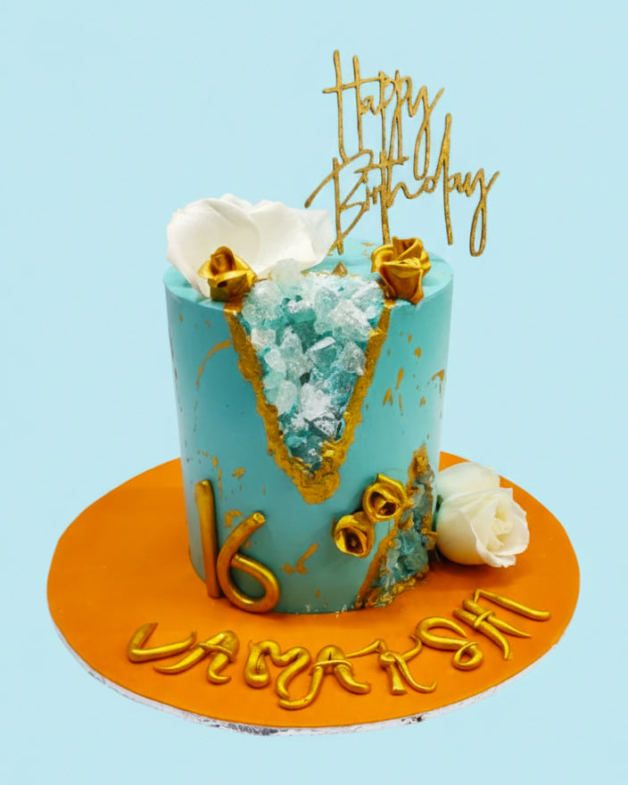 Golden Crown Luxe Birthday Cake