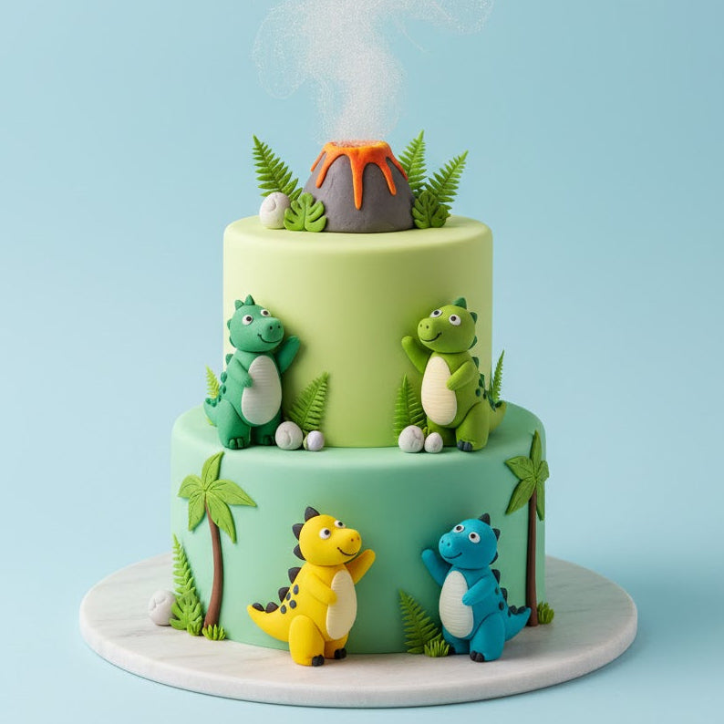 Green Dino Fun Cake