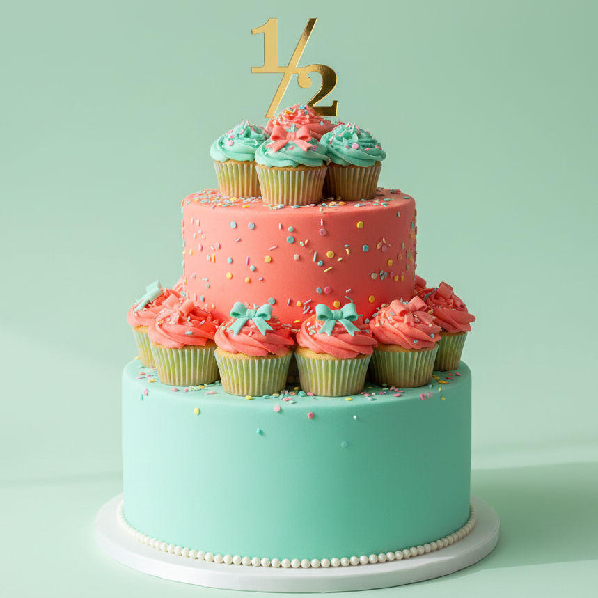 Half Cupcake Tower Cake