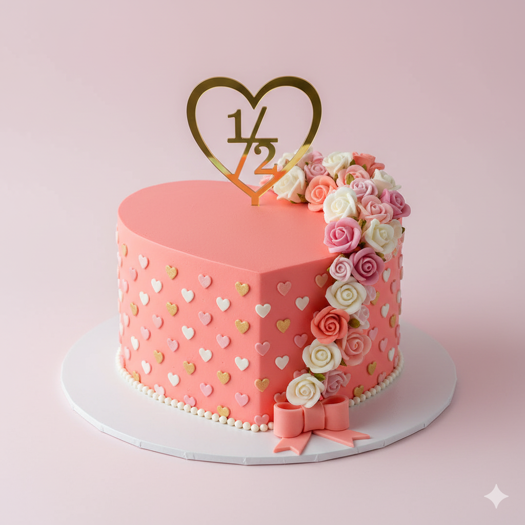 Half Heart Baby Cake