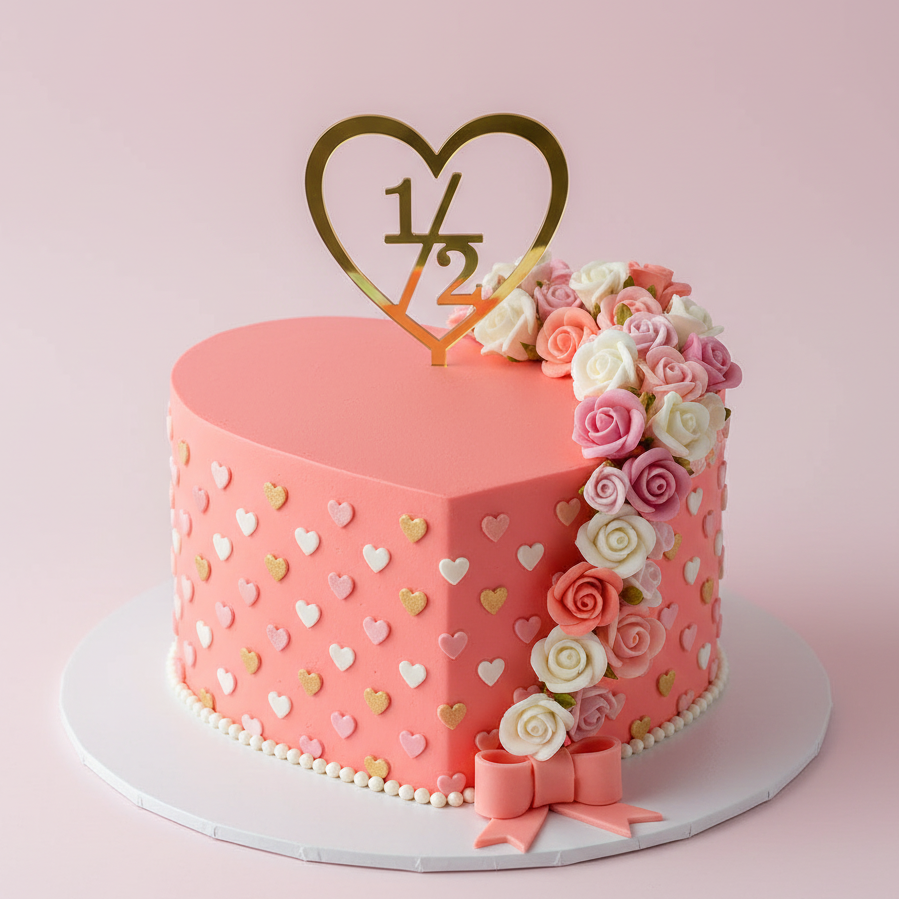 Half Heart Baby Cake