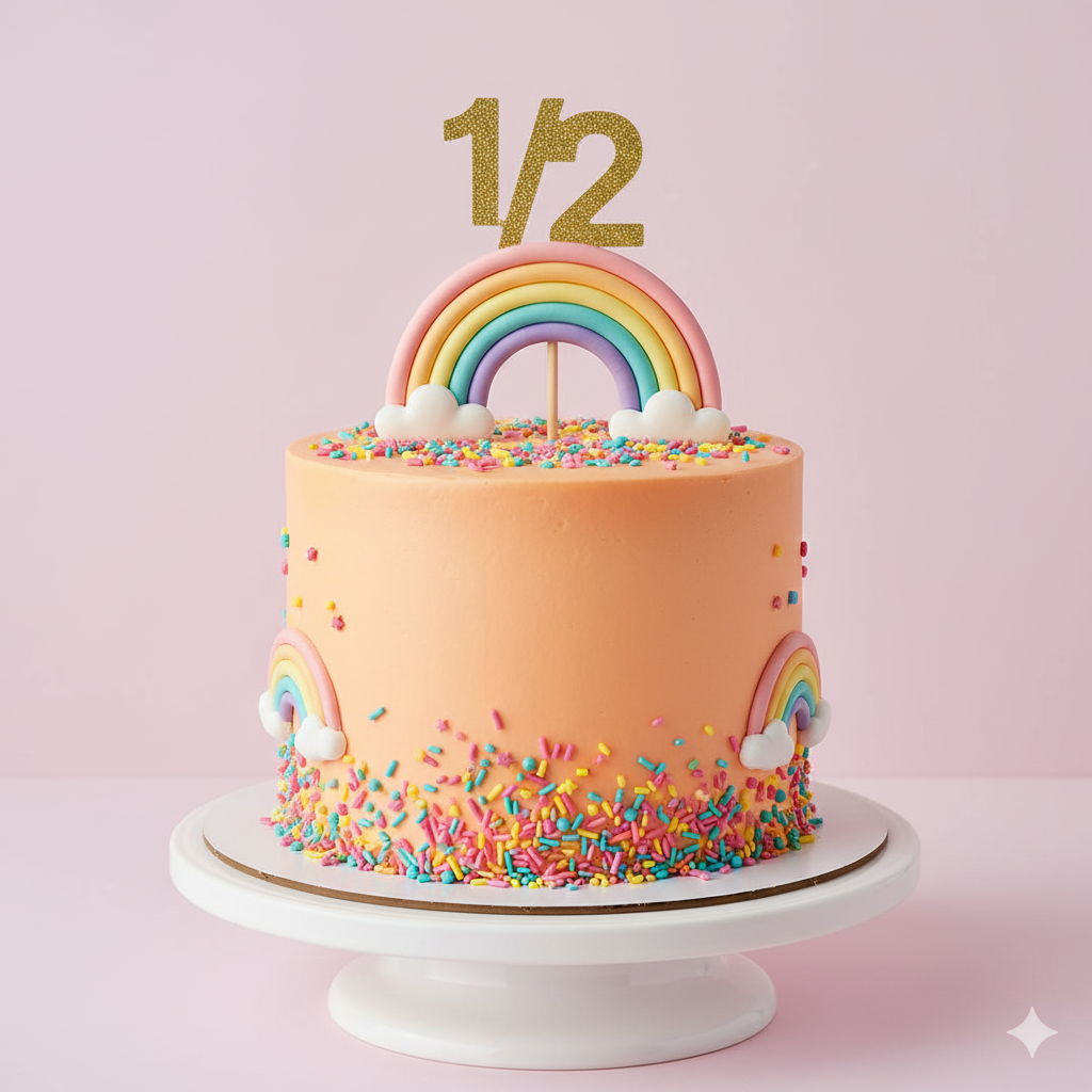 Half Rainbow Sprinkle Cake