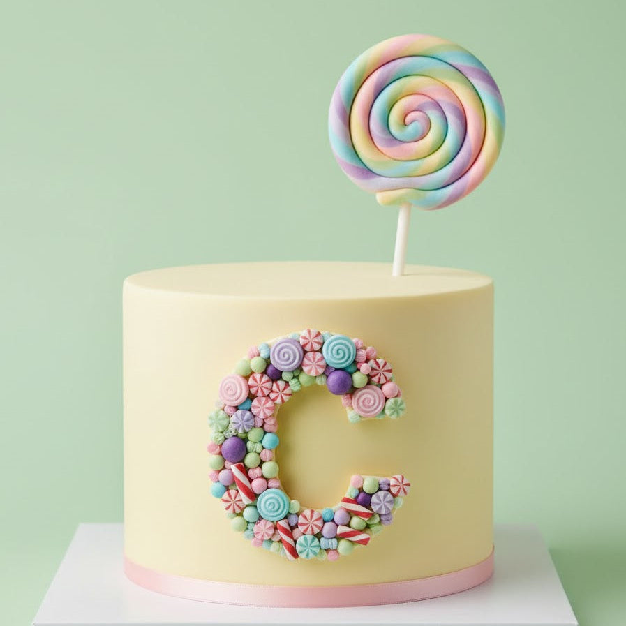 Letter C Candy Cake