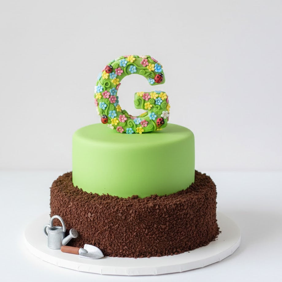 Letter G Garden Cake