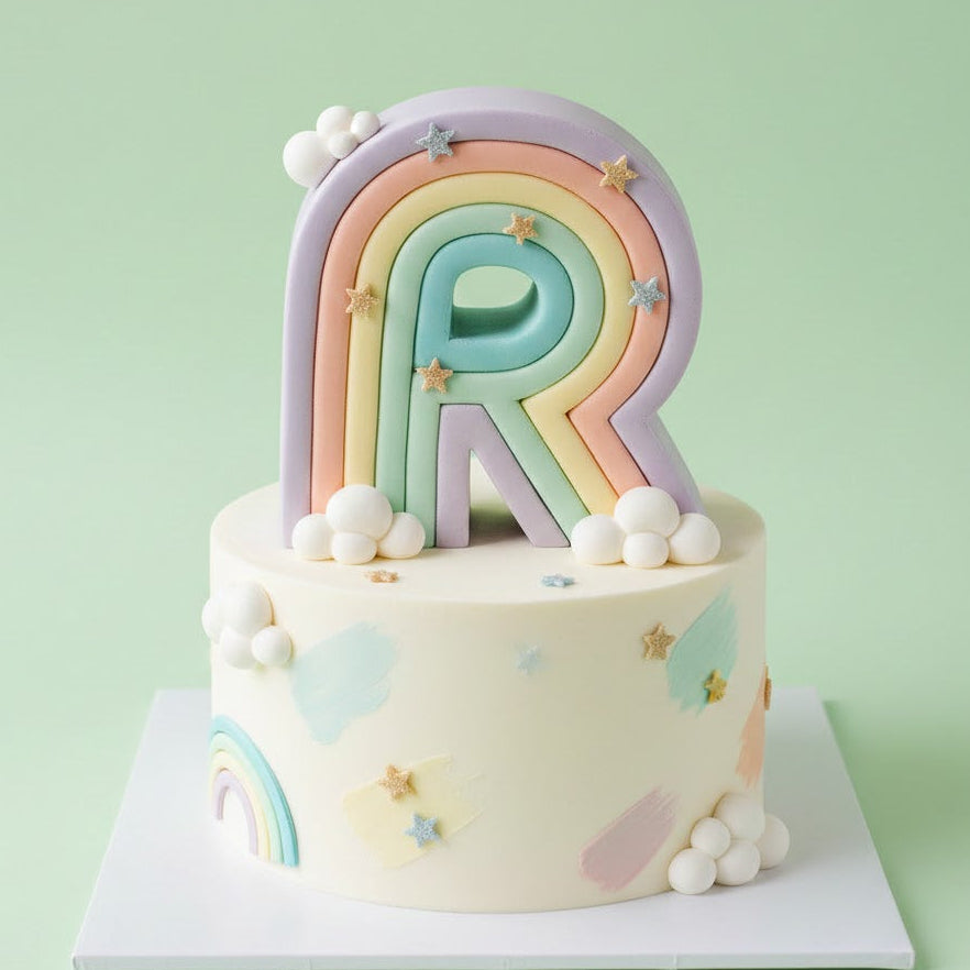 Letter R Rainbow Cake