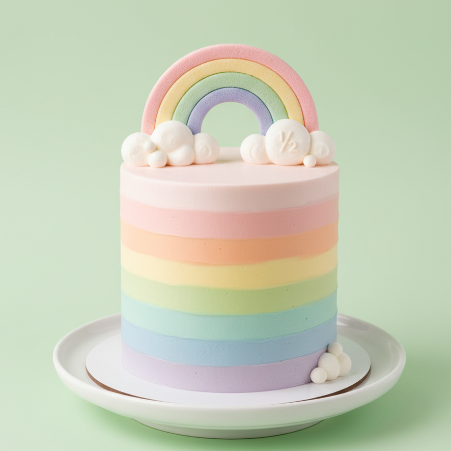 Mini Half Rainbow Cake