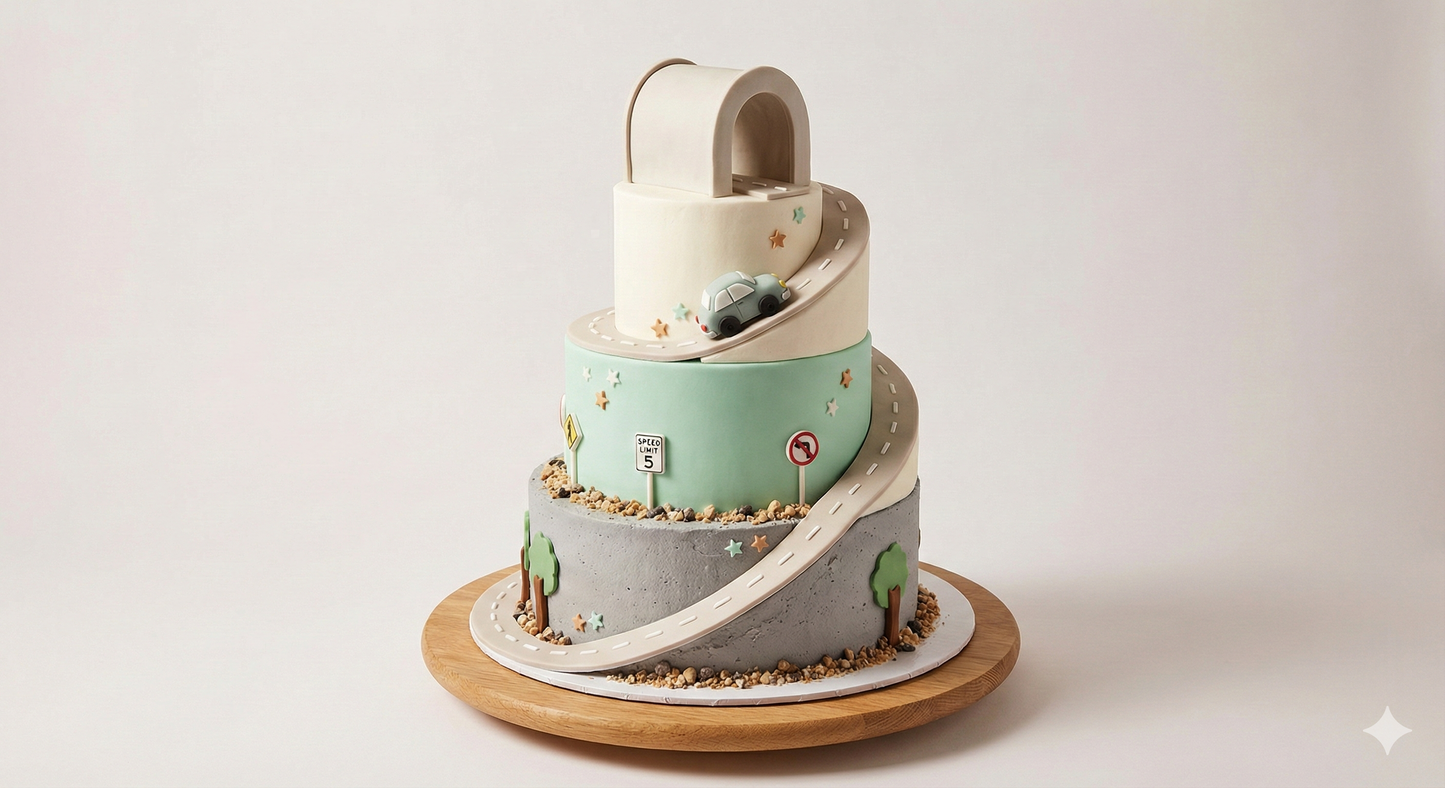 Mini Motor Tunnel Cake