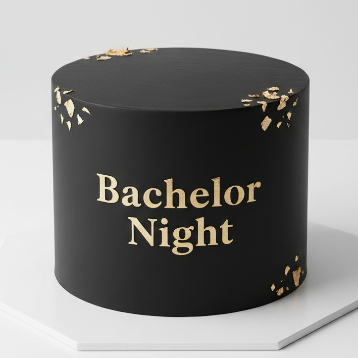 Minimal Black & Gold Bachelor Cake
