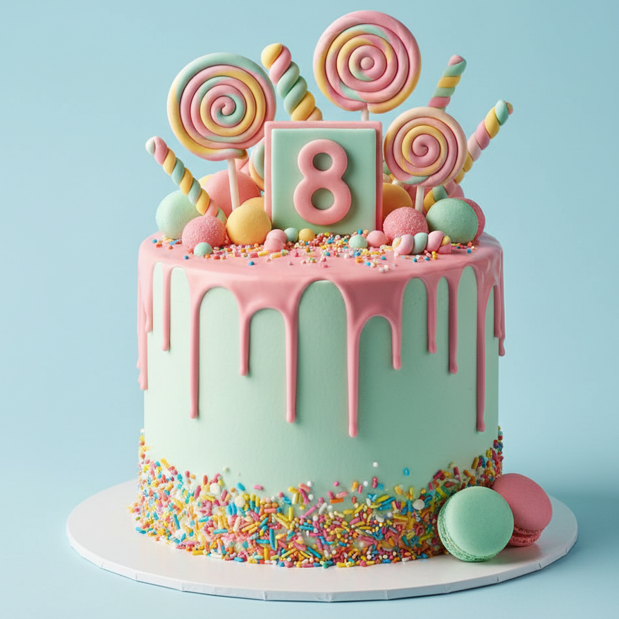 Number Eight Candy Cake