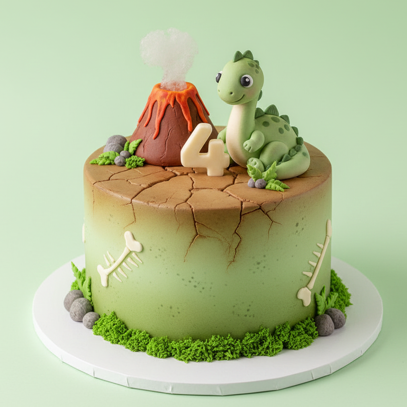 Number Four Dino Cake