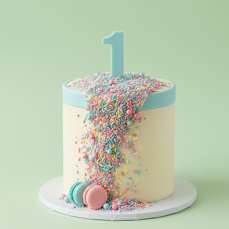 Number One Sprinkle Cake