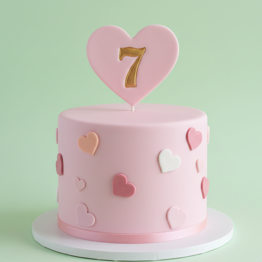 Number Seven Heart Cake