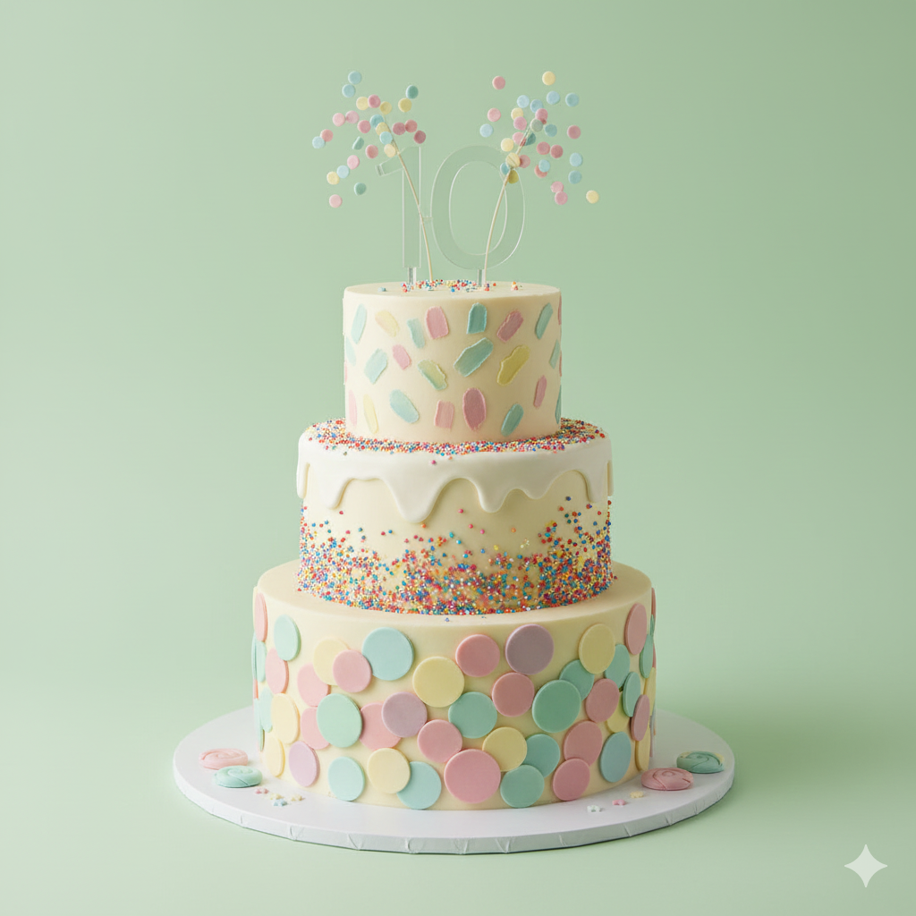 Number Ten Confetti Cake