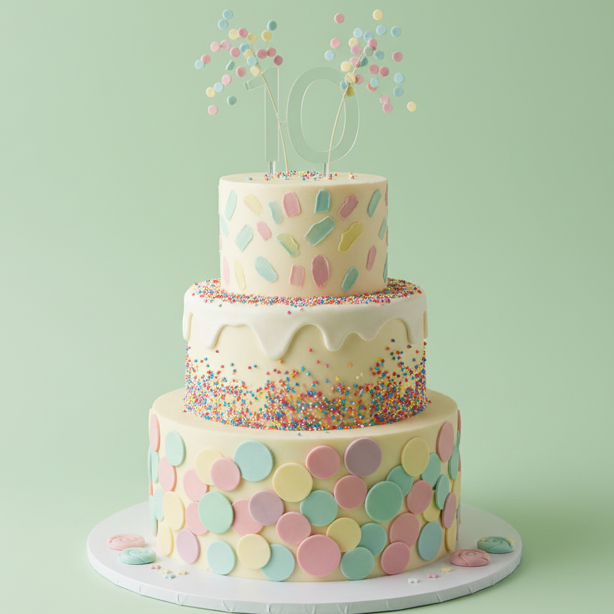 Number Ten Confetti Cake