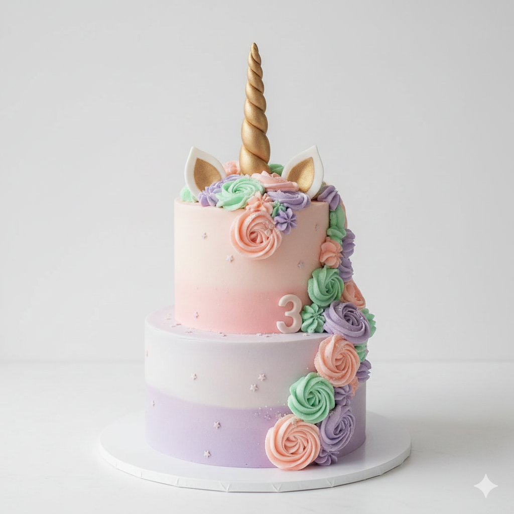 Number Three Unicorn Cake semi