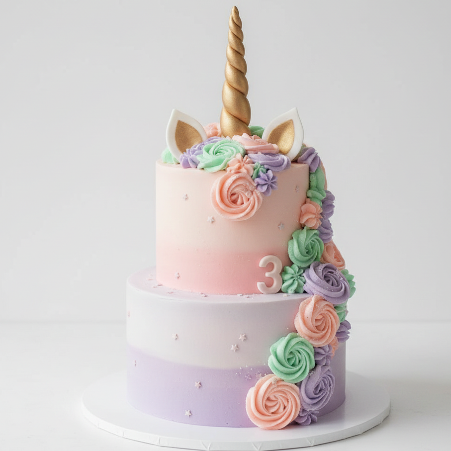 Number Three Unicorn Cake semi