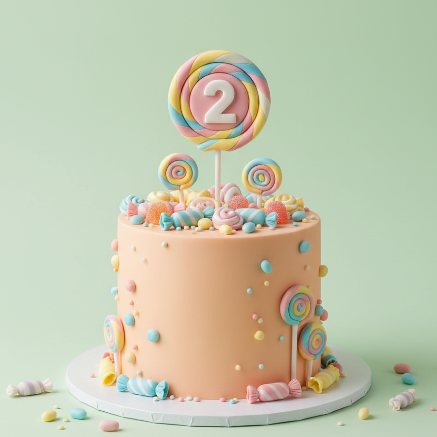 Number Two Candy Cake