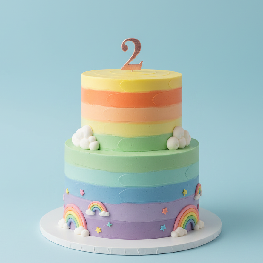 Number Two Rainbow Cake
