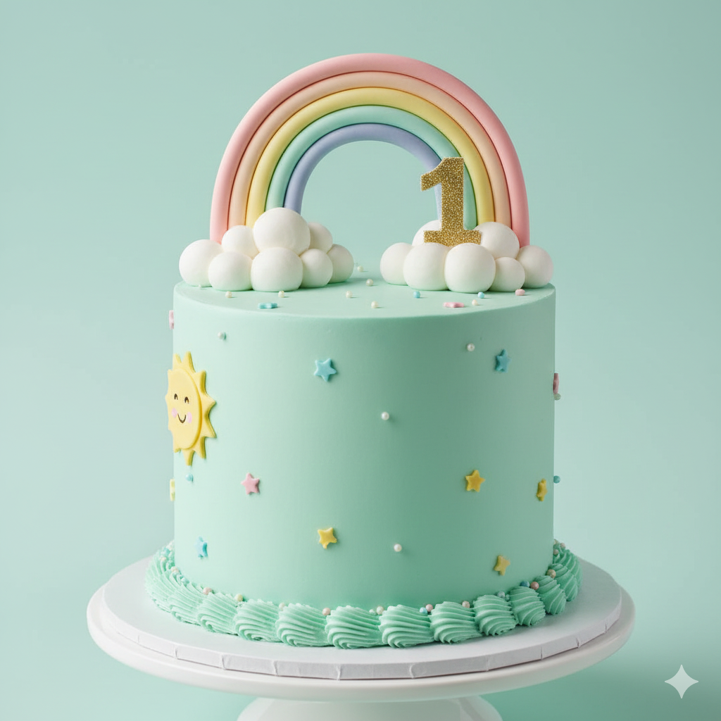 One Rainbow Baby Cake