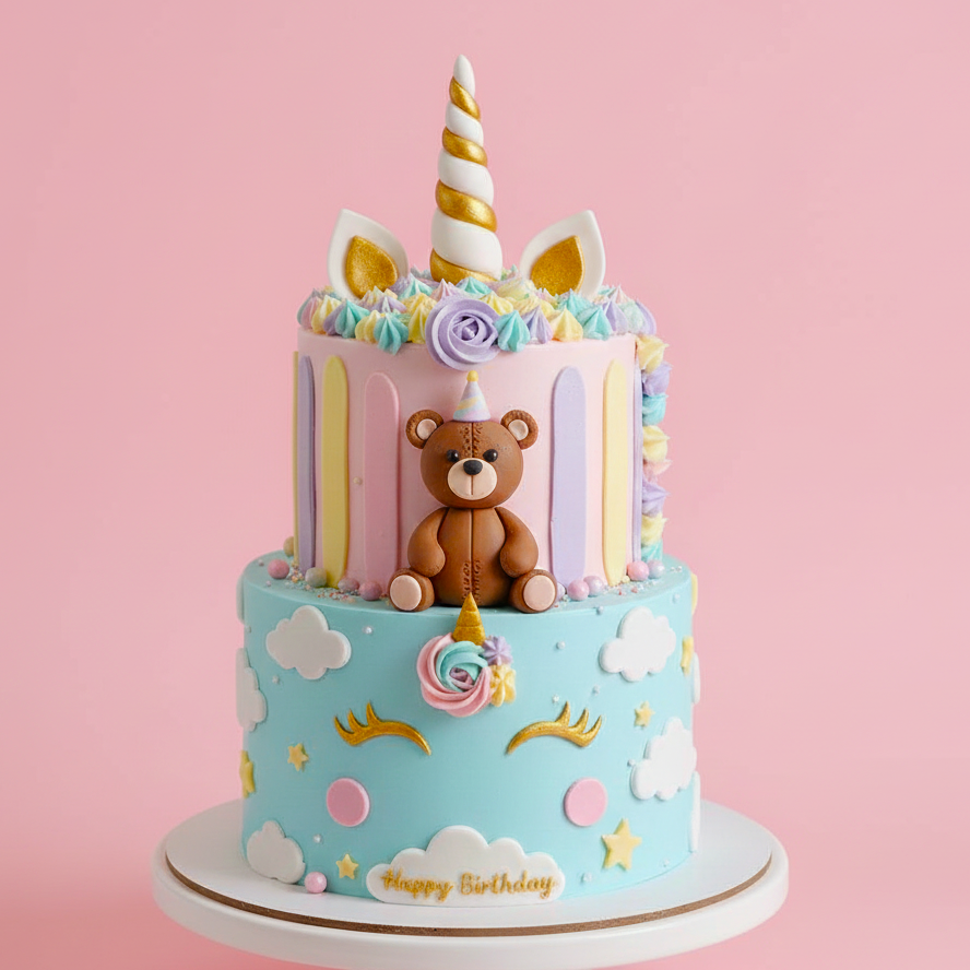 Pastel Garden Unicorn Cake