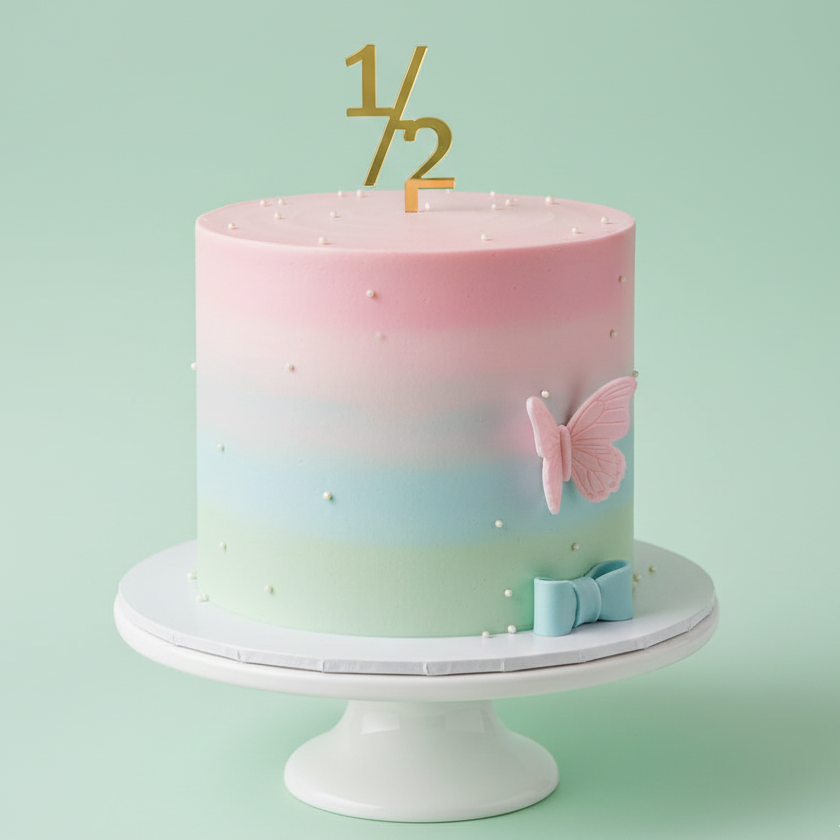 Pastel Half Birthday Cake
