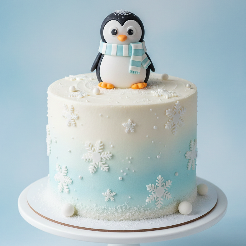 Penguin Snow Cake