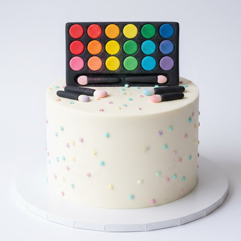 Rainbow Makeup Kit Cake
