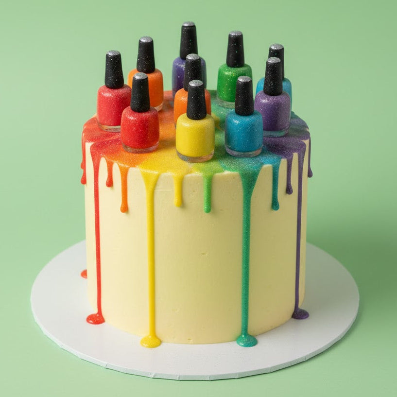 Rainbow Nail Polish Cake