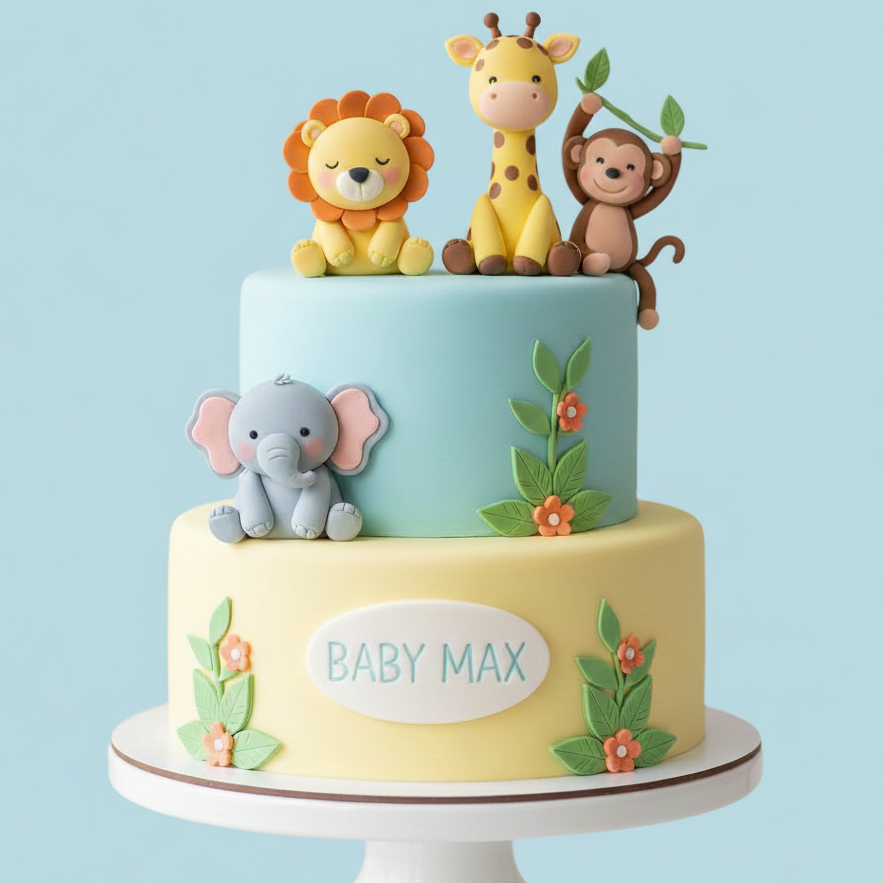 Safari Baby Animal Cake