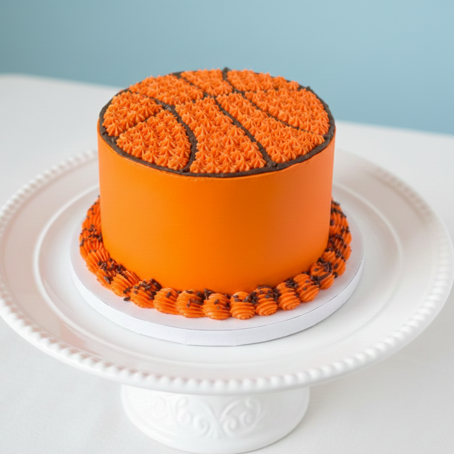 Simple Basketball Round Cake