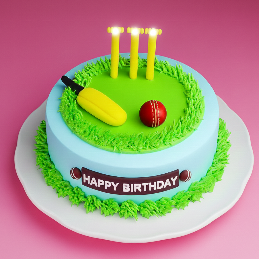 Simple Cricket Pitch Cake