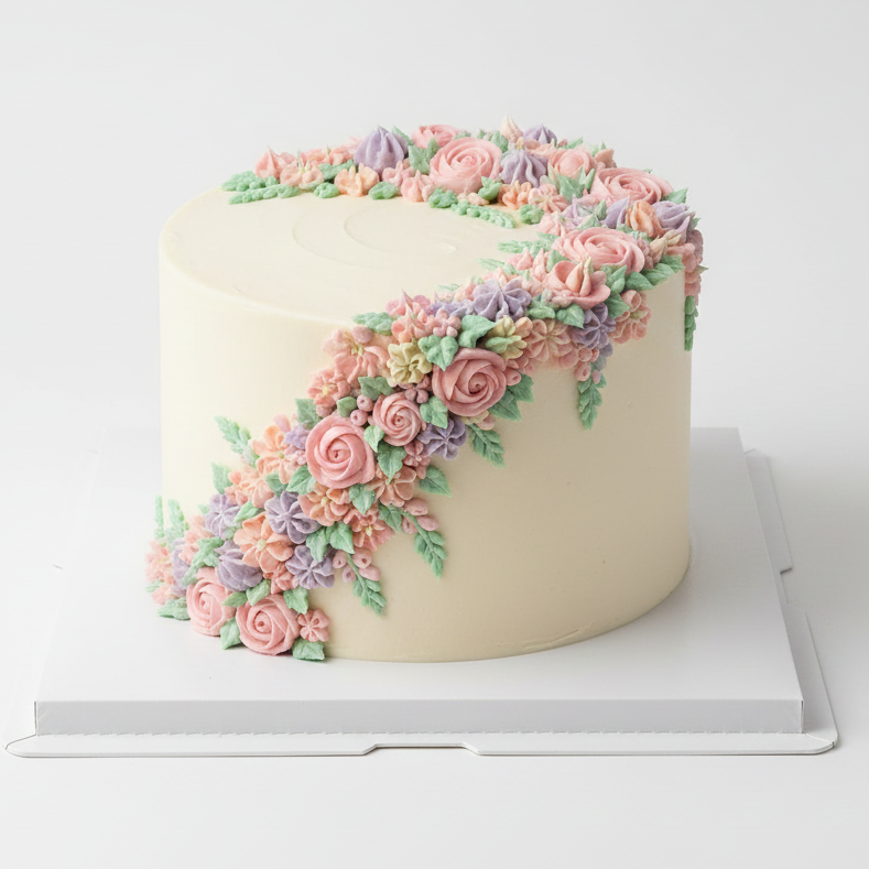 Soft Floral Baby Cake