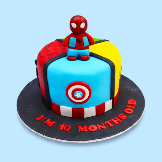 Spider Hero Shield Cake