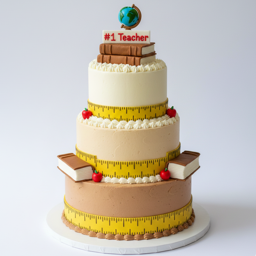 Teacher Ruler & Books Cake