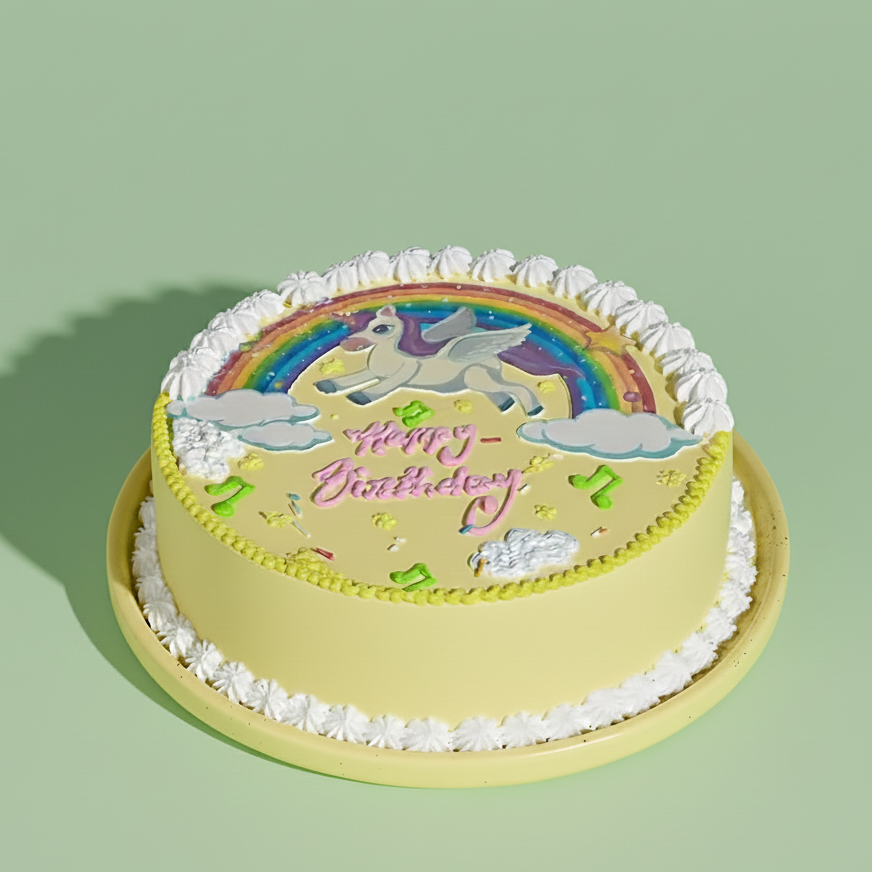 Unicorn Face Round Cake