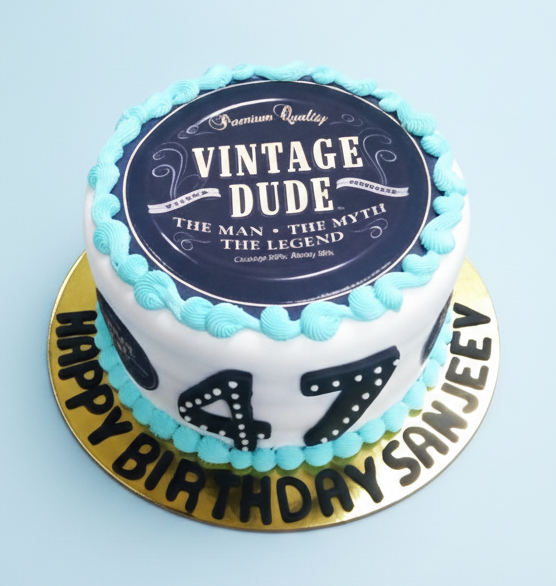 Vintage Dude 47 Celebration Cake