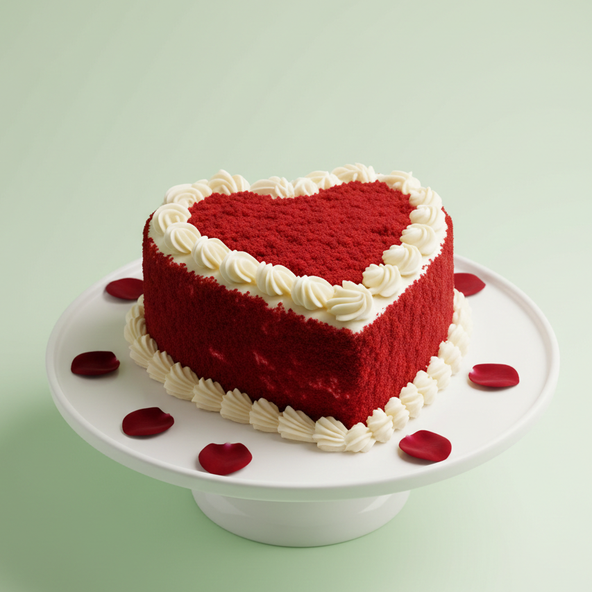 Velvet Heart Elegance Cake